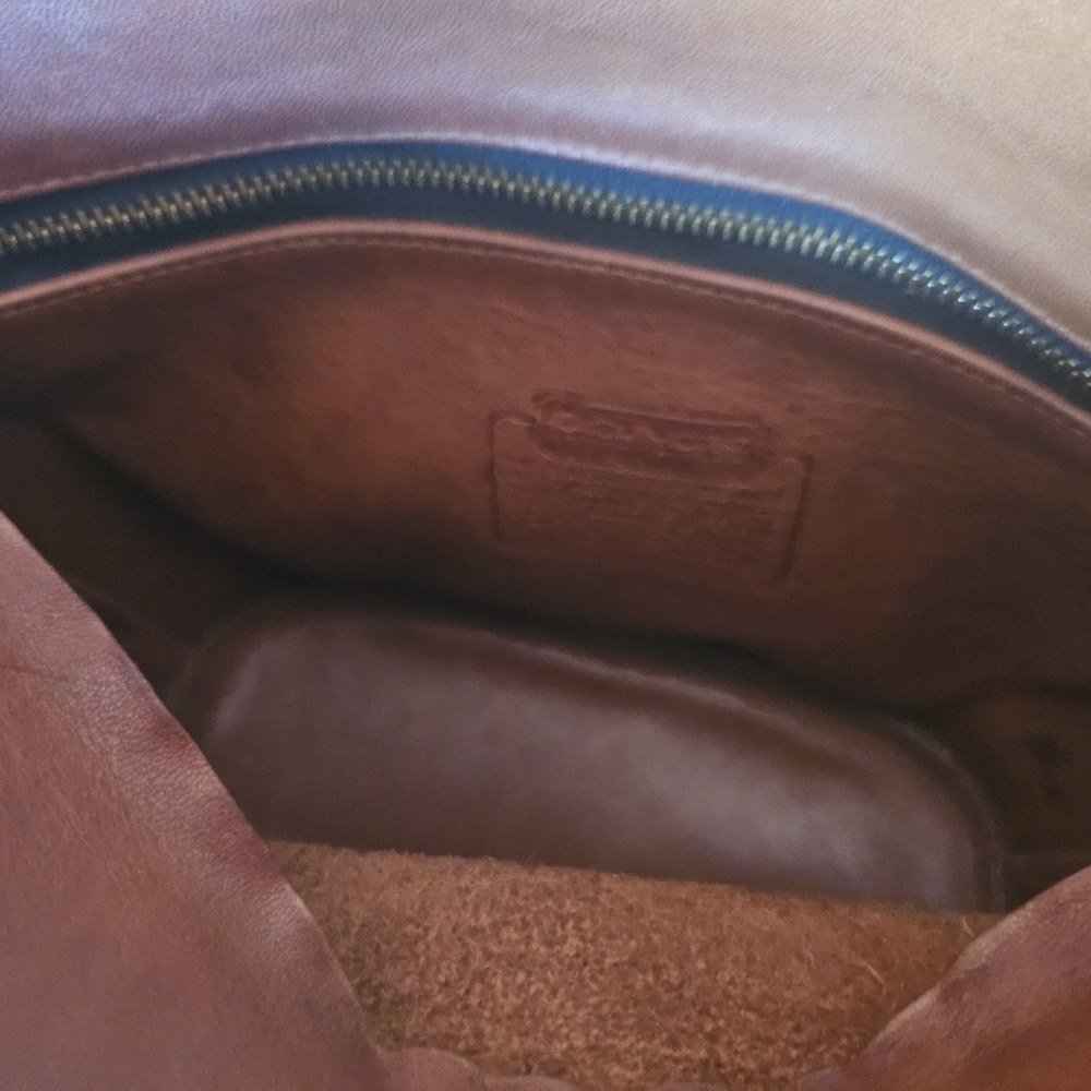 Coach Vintage Glove-Tanned Slouchy Brown Leather Crossbody Bag Made In USA - Picture 12 of 14